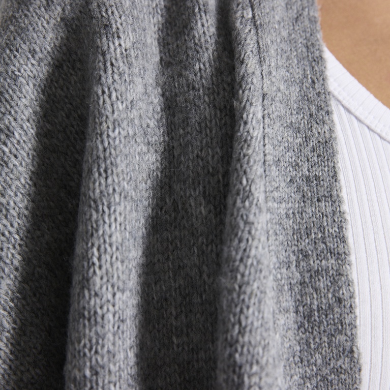 Basic knit long cardigan "Caroline" Grey Melange